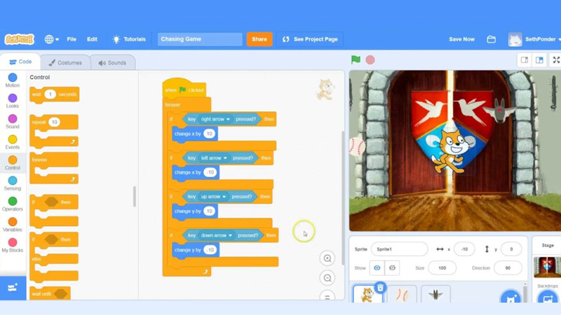 Gợi ý cách lập trình trò chơi đuổi bắt trên nền tảng Scratch
