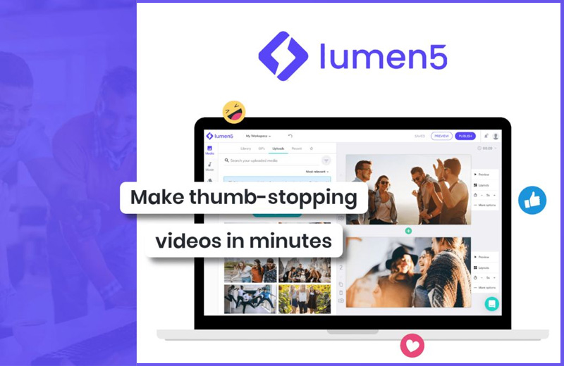 Lumen5 mang đến nhiều lựa chọn sáng tạo trong từng video