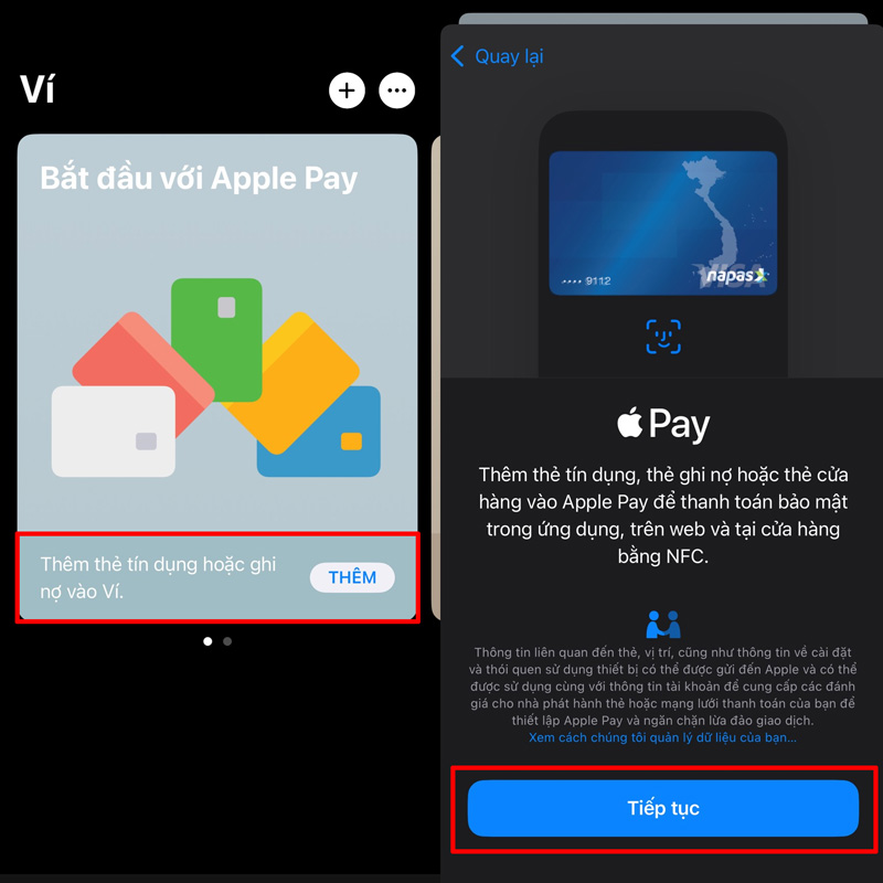Truy cập Apple Pay và nhấn chọn mục Thêm