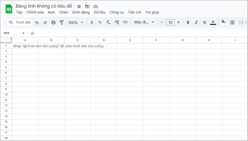 Mở Google Sheet
