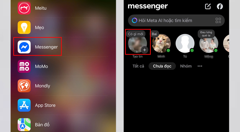 Khởi chạy ứng dụng Messenger, sau đó chọn biểu tượng ảnh đại diện 