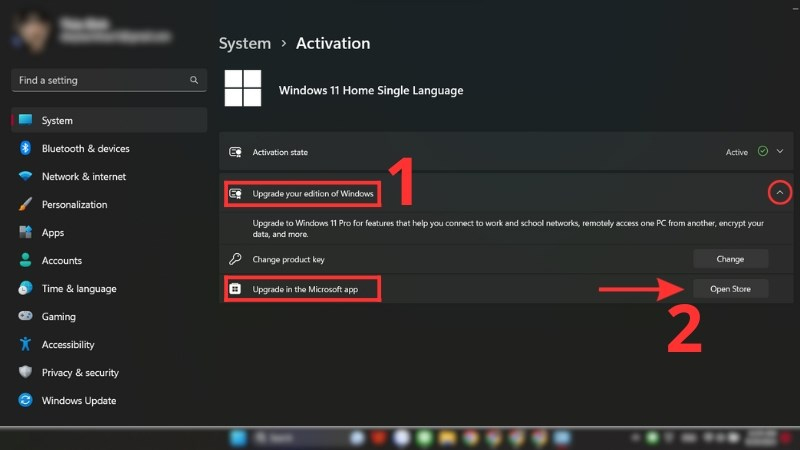 Cách mua giấy phép kỹ thuật số để kích hoạt Win 11