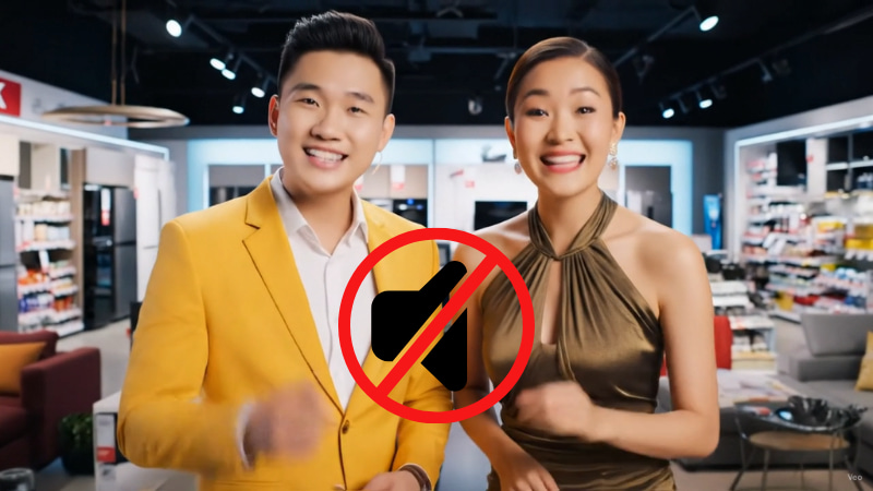 Tại sao video Veo 3 không có tiếng