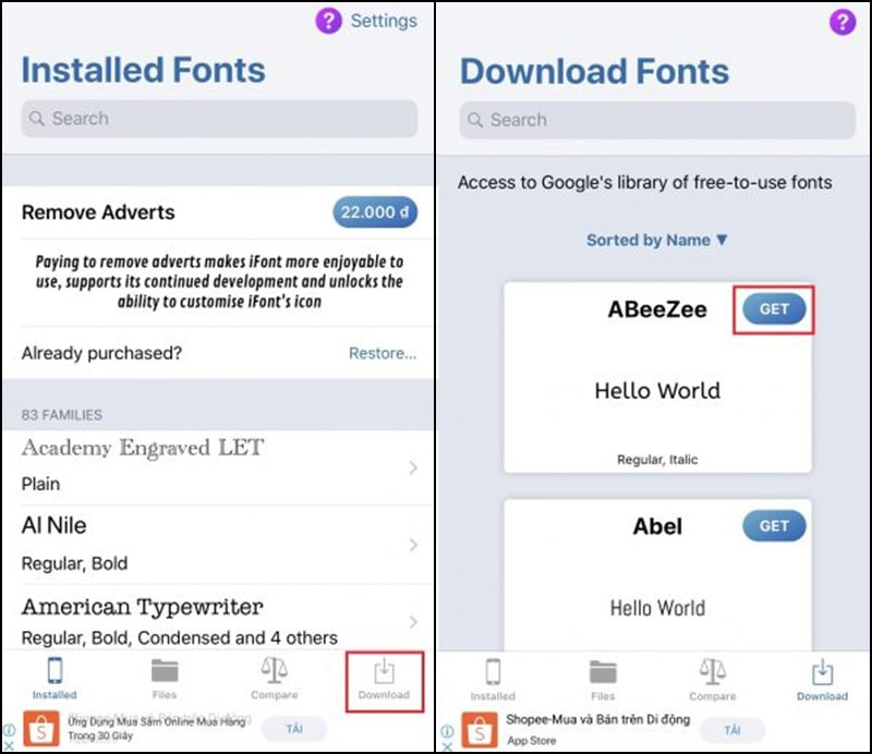 Tải về iPhone các font chữ yêu thích