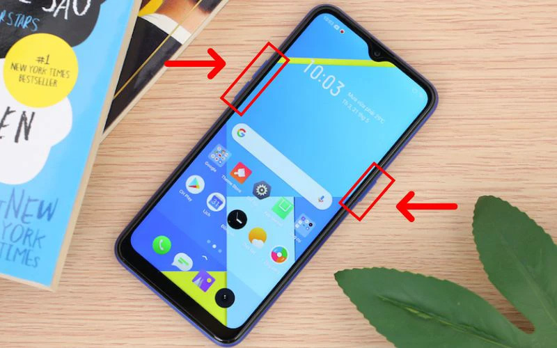 Tắt nguồn điện thoại Realme bằng phím vật lý 