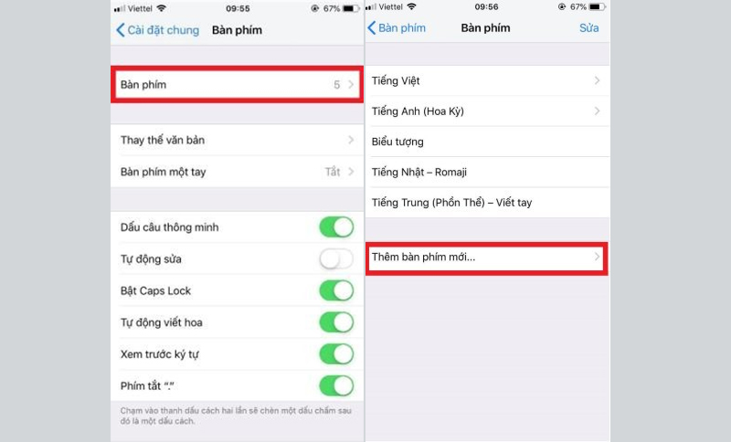 Nhấn Thêm bàn phím mới (Add New Keyboard)