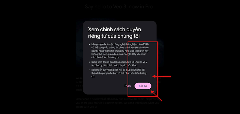 Chính sách quyền riêng tư giao diện Flow