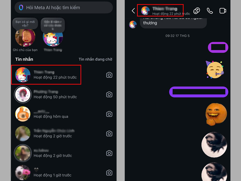 Nhấn vào khung tên của tài khoản muốn đặt biệt danh Instagram