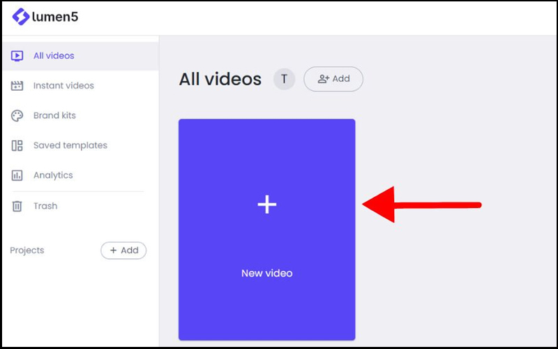 Nhấn vào mục New video