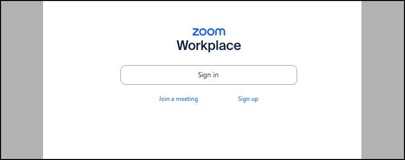 Chọn mục Sign up sau khi khởi động Zoom