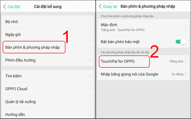 Chọn TouchPal for OPPO