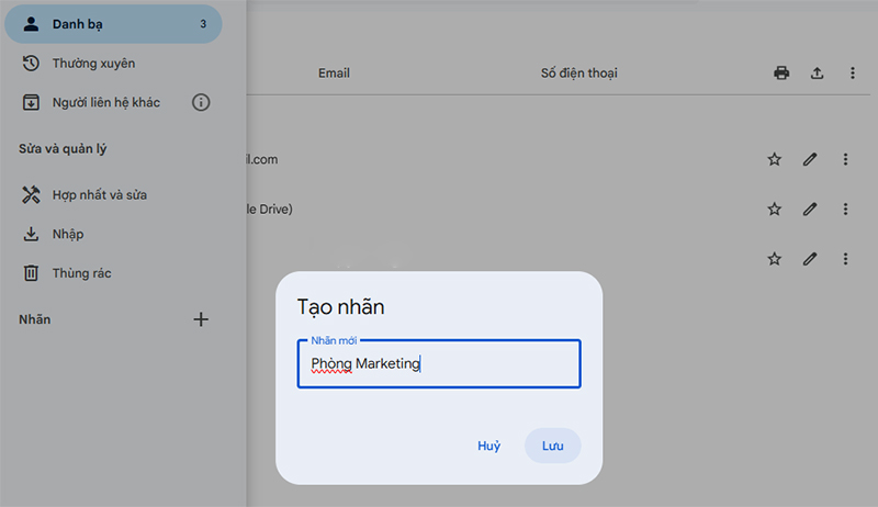 Nhập tên nhóm mà bạn muốn tạo