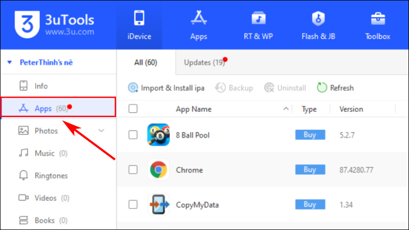 Quản lý media và app