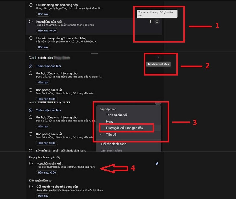 Sắp xếp các nhiệm vụ trên Google Tasks 