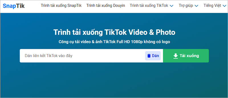 Sử dụng SnapTik tải video TikTok không watermark