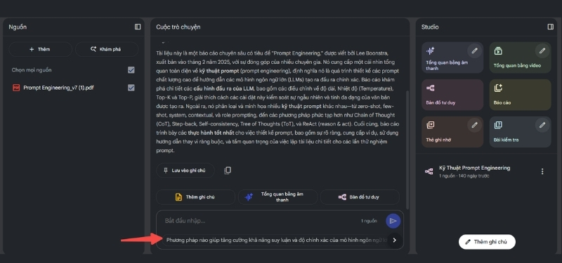 Gợi ý câu hỏi bên dưới khung chat