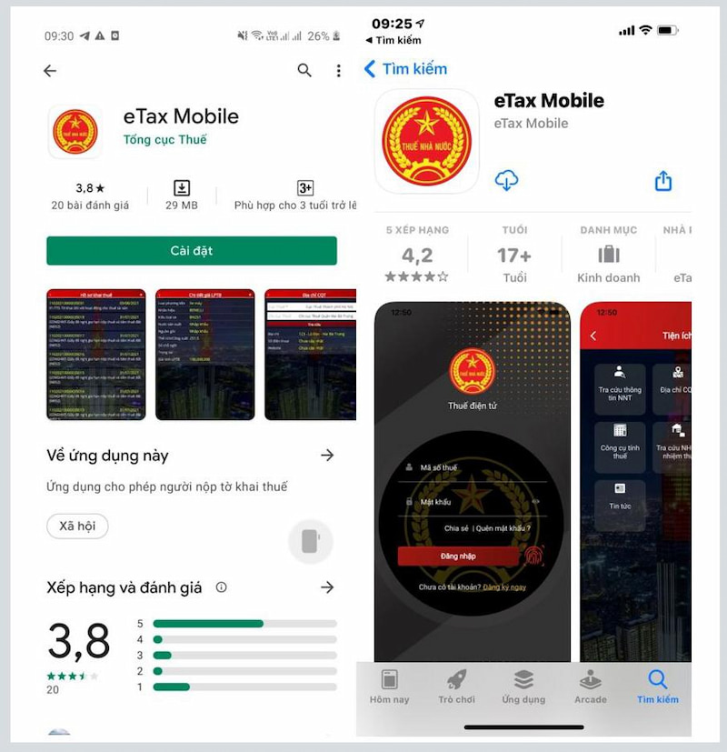 Tải ứng dụng eTax Mobile