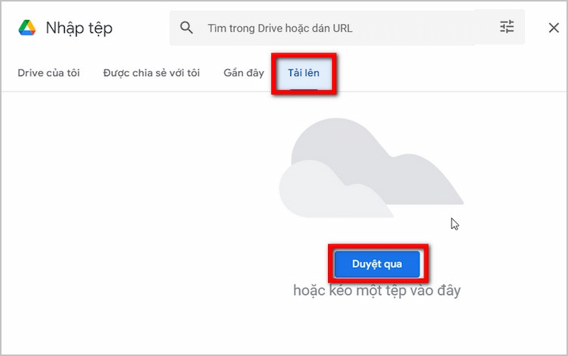 Tải file Excel lên Google Sheet