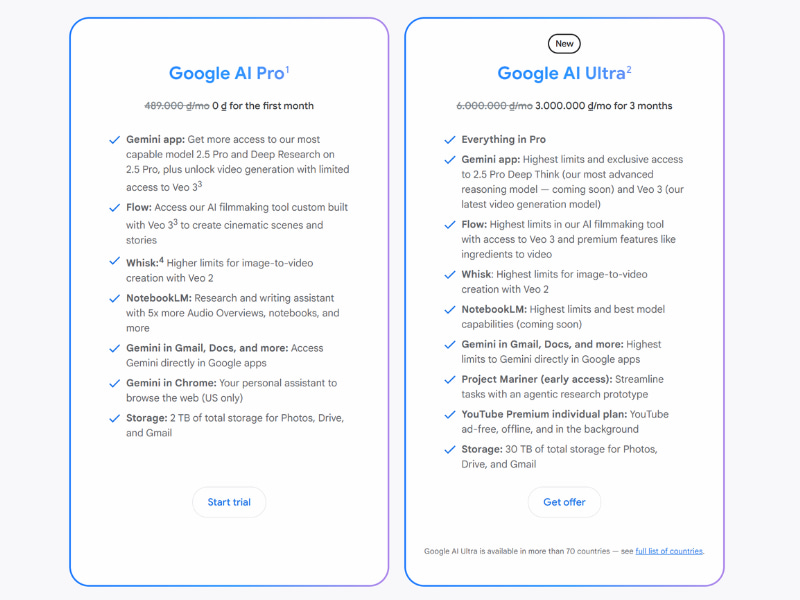 Gói tài khoản Google cho phép truy cập Veo 3 AI