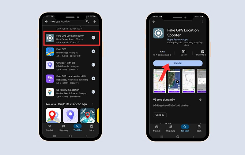 Tải ứng dụng hỗ trợ tạo định vị giả về máy