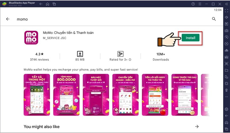 Tải MoMo trong BlueStacks