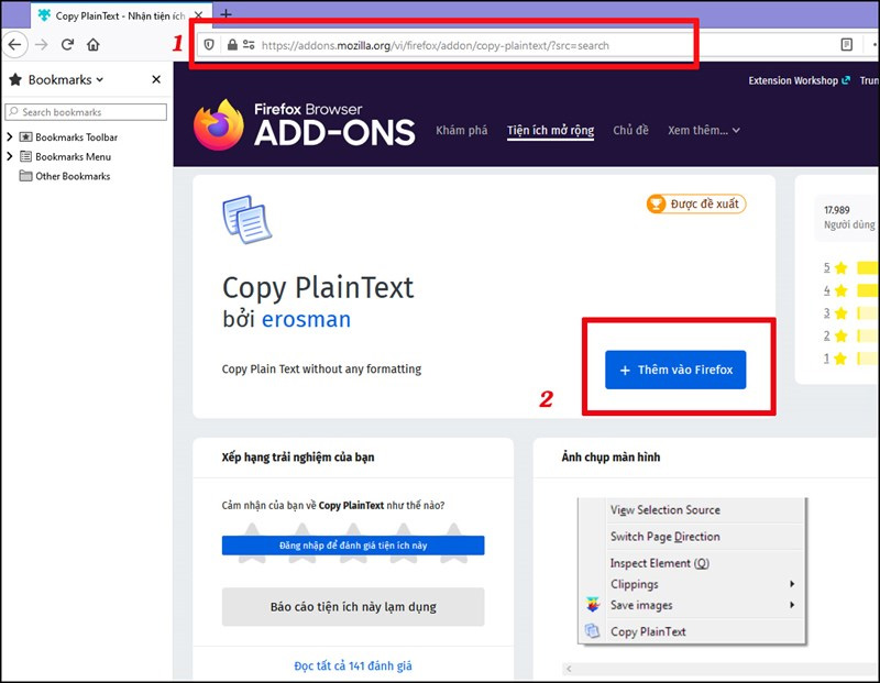Thêm tiện ích Copy Plain Text vào trình duyệt