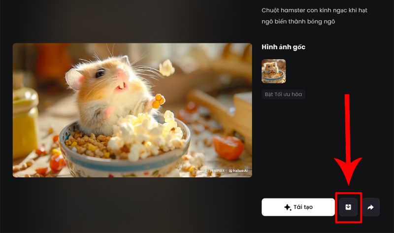 Nhấn vào biểu tượng tải xuống để tải video về máy