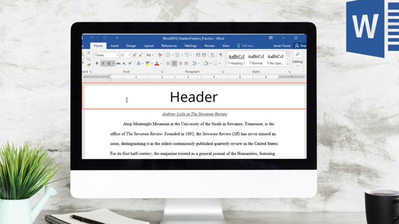 Tạo Header và Footer giúp trình bày rõ thông tin