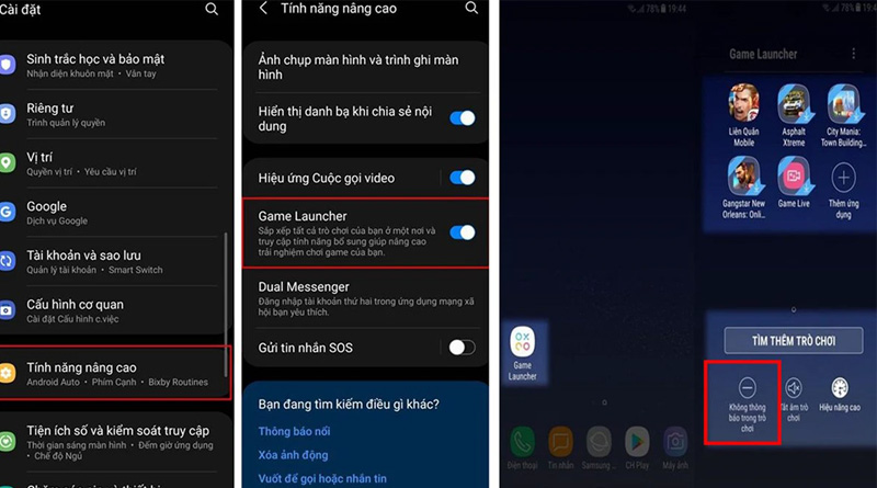 Tắt thông báo khi chơi game bằng Game Launcher trên điện thoại Android