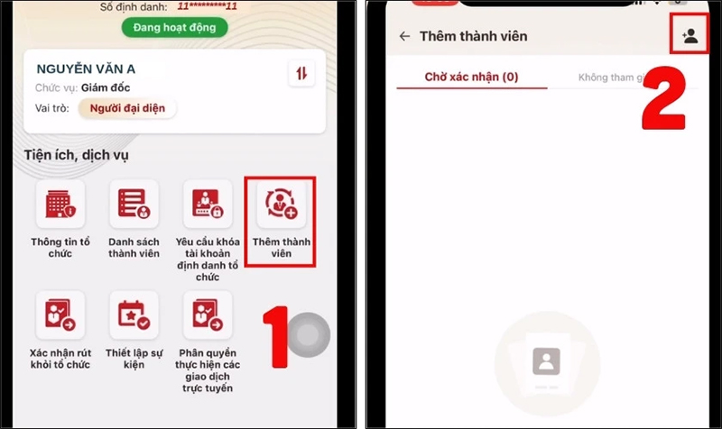 Thêm thành viên vào danh sách tổ chức