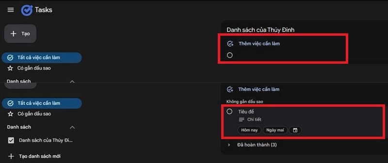 Chọn Thêm việc cần làm, nhập tiêu đề