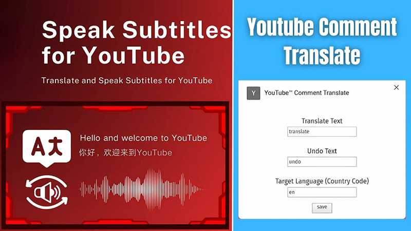 Tiện ích dịch bình luận trên youtube sang tiếng Việt