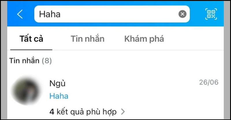 Nhập cụm từ, câu nói dựa trên đoạn hội thoại cũ vào thanh tìm kiếm