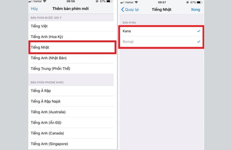 Tìm và chọn Tiếng Nhật