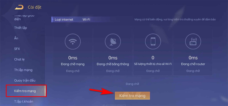 Kiểm tra kết nối mạng để đảm bảo chơi Liên Quân ổn định hơn