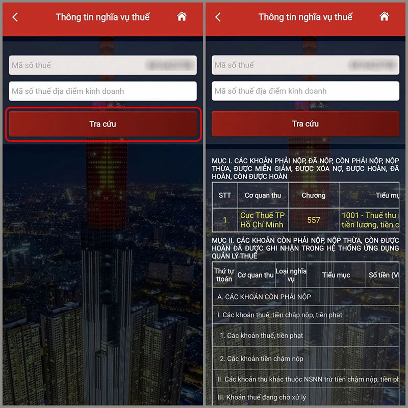 Cách tra cứu nghĩa vụ thuế