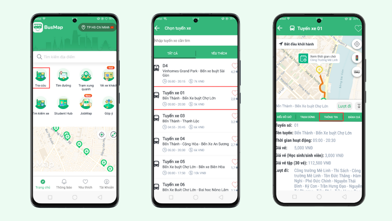 Tra cứu tuyến xe buýt BusMap