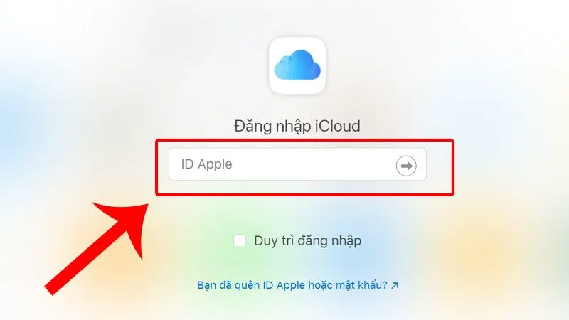 Đăng nhập vào tài khoản Apple trên trình duyệt máy tính