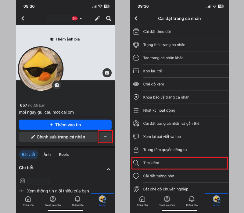 Vào mục Tìm kiếm trên Facebook của bạn