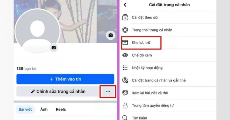 Truy cập trang Facebook