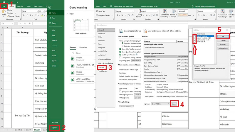 Vô hiệu hóa các Add-ins gây xung đột