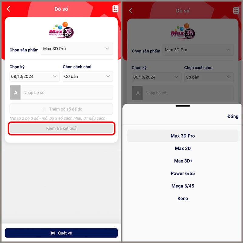 Xem kết quả các kỳ quay trước trên Viettel Money