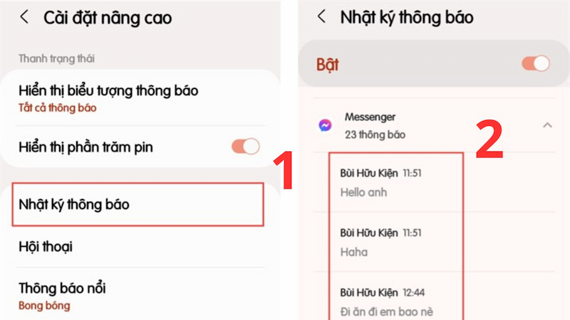 Xem tin nhắn Messenger đã thu hồi trên Samsung