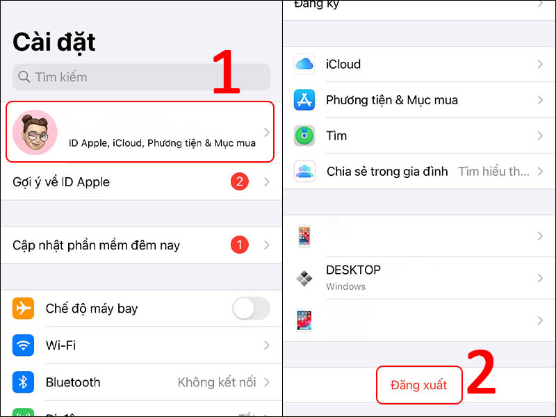 Xóa iCloud khi biết mật khẩu Apple ID