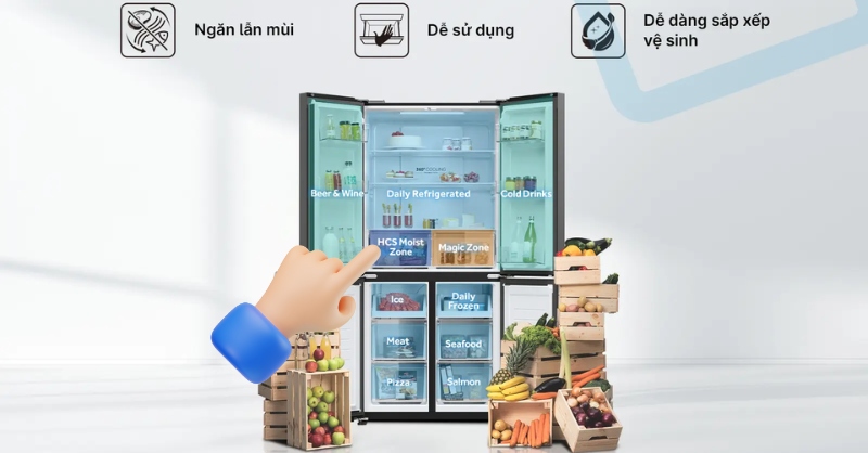 Lợi ích của ngăn ẩm HCS trên tủ lạnh Aqua