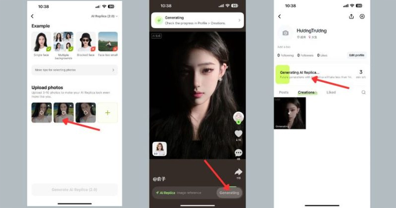 Chọn ảnh, chọn bộ lọc và nhấn “Generate” để AI xử lý
