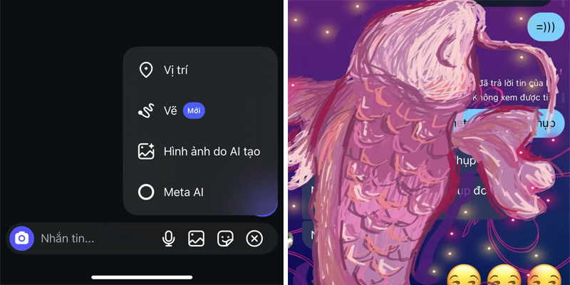 Bắt đầu vẽ sticker trong khung chat Instagram