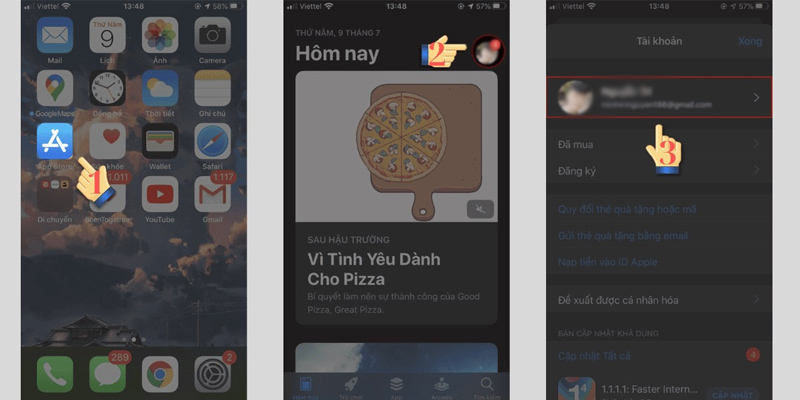 Chọn vào biểu tượng ảnh đại diện và nhấn vào tên người dùng
