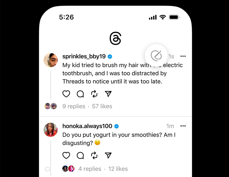 Threads hỗ trợ người dùng sửa lỗi hoặc thay đổi nội dung ngay cả sau khi đăng bài