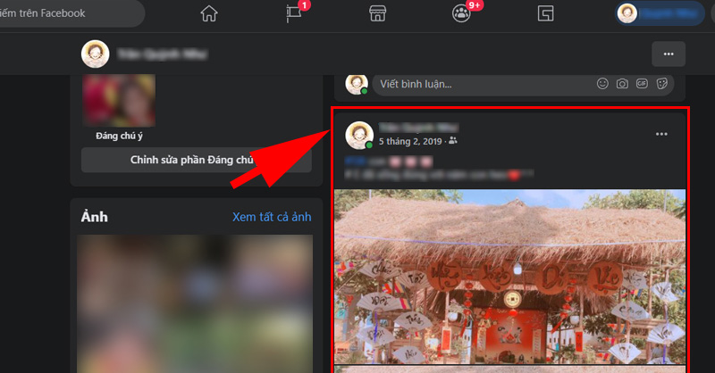 Đăng nhập Facebook, tìm đến bài đăng có ảnh muốn thay đổi